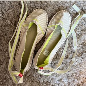 Striped‎ Espadrille Havaiana Flats with Neon Accents